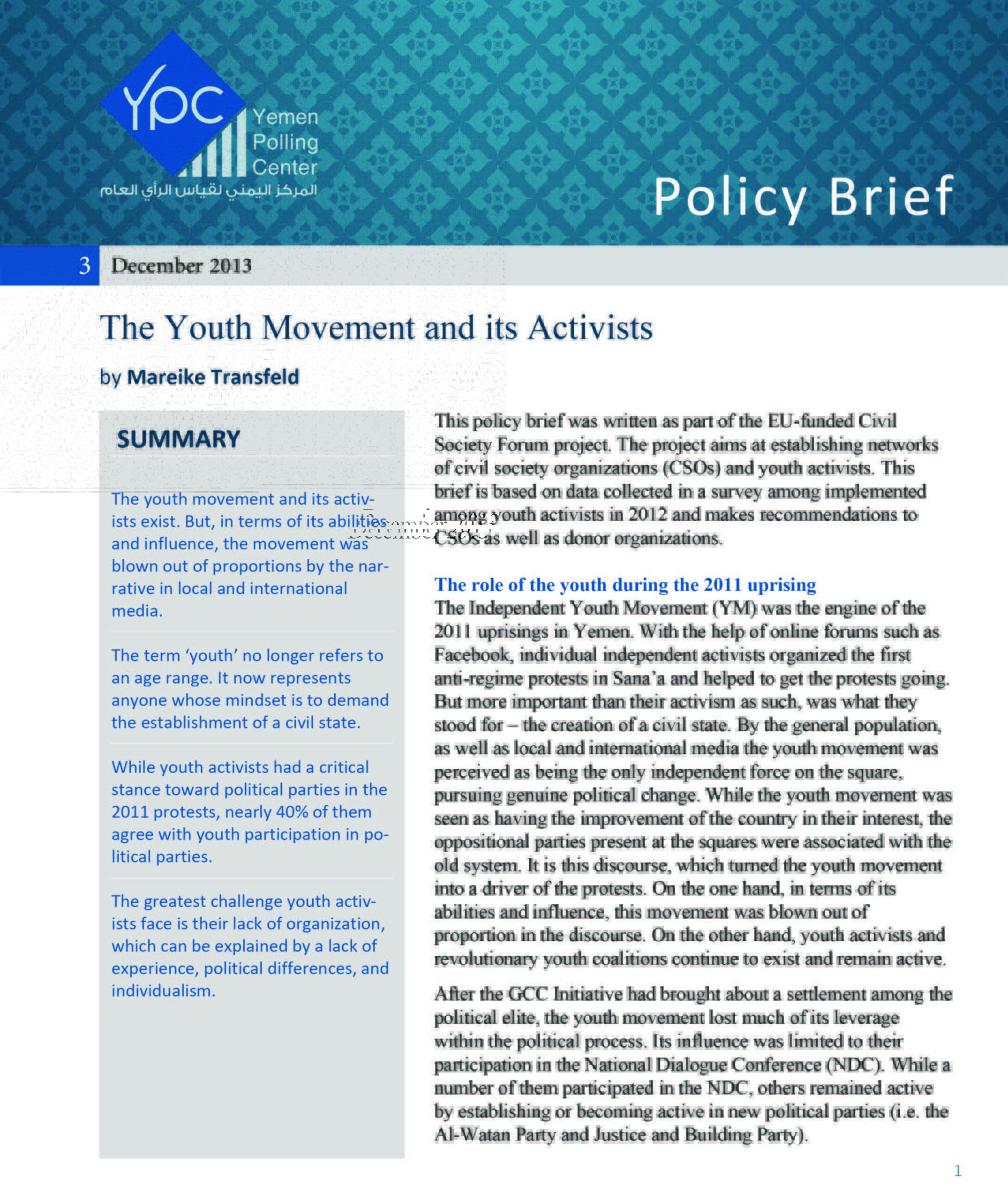 YPCPublications_Policy-Brief---The-Youth-Movement-and-its-Activists